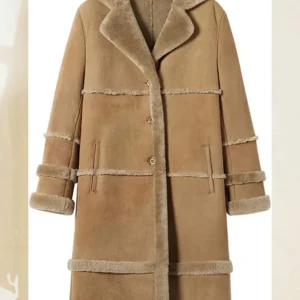 Yadira B 3 Bomber Multiple Shearling Suede Long Coat