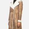 Zoe Women's Distressed Shearling Long Coat