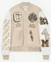 AC Milan Off White Varsity Jacket