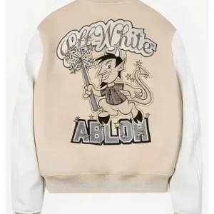 AC Milan Off White Varsity Jacket on Sale 