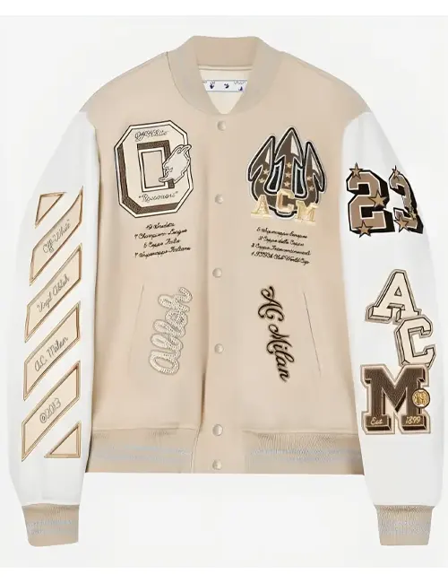 AC Milan Off White Varsity Jacket