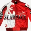 Al Pacino Scarface Satin Red and White Varsity Jacket