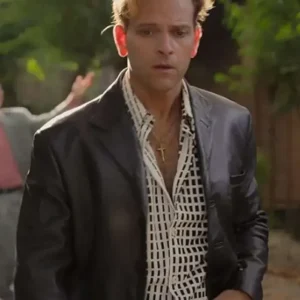 Alessandro Borghi Supersex 2024 Leather Blazer