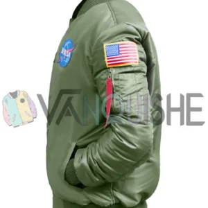 Alpha Industries MA-1 Nasa Green Bomber Jacket left
