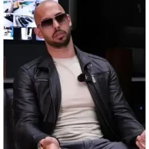 Andrew Tate Black Leather Biker Jacket 1