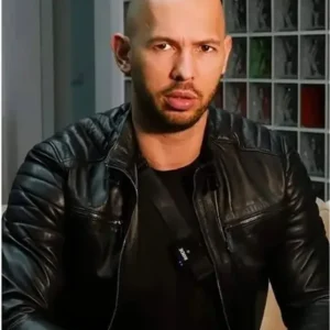 Andrew Tate Black Motorcycle Leather Jacket For Sale 1