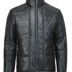 Andrew Tate Black Puffer Leather Jacket