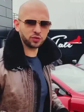 Andrew Tate Shearling Brown Leather Jacket