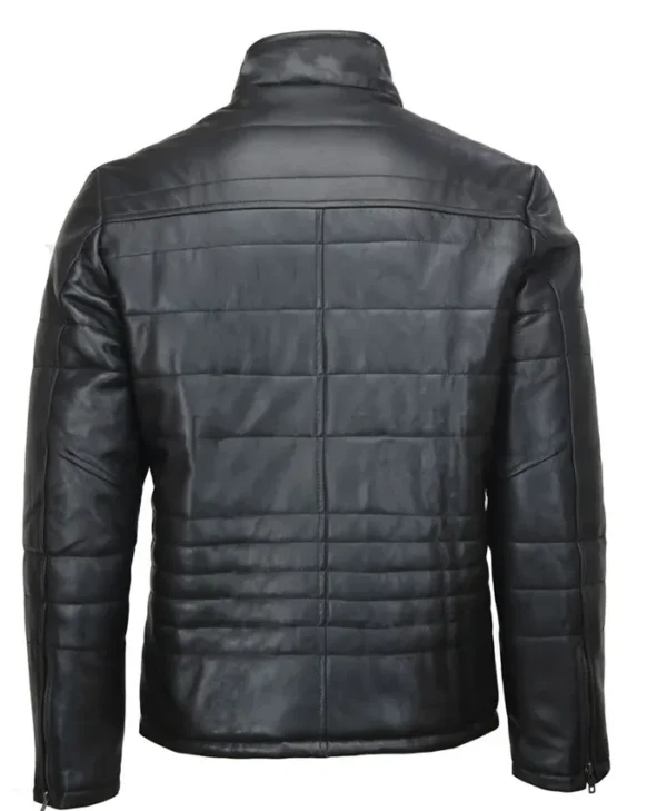 Andrew Tate Top G Black Puffer Leather Jacket