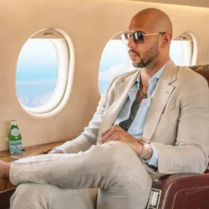 Andrew tate top G beige suit