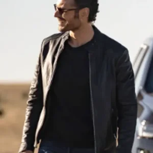 Arman Morales The Cleaning Lady Black Leather Jacket For Men