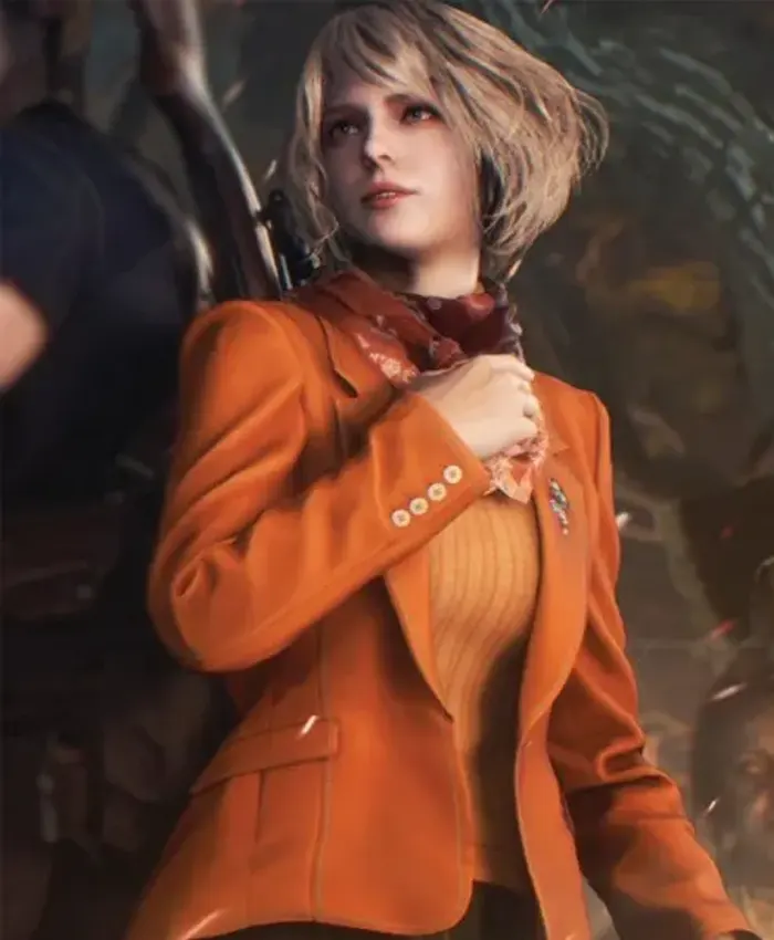 Ashley Remake Resident Evil 4 Brown Leather Blazer For Women
