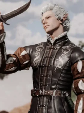 Astarion Cosplay Baldurs Brown Leather Jacket
