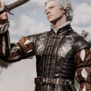 Astarion Cosplay Baldurs Brown Leather Jacket