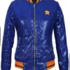 Astros Sequin Blue Bomber Jacket