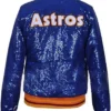 Astros Sequin Bomber Jacket