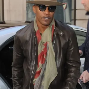 Back in Action 2024 Jamie Foxx Brown Leather Jacket