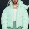 Bad Bunny American Music Awards Mint Green Puffer Jacket