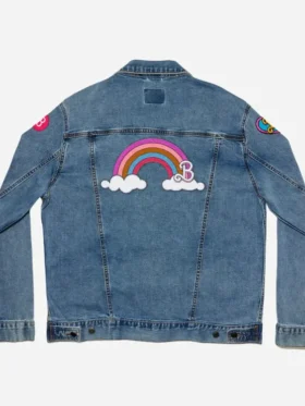 Barbie Movie 2023 Blue Denim Jacket Back