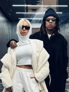 Beyonce White Fur Long Coat