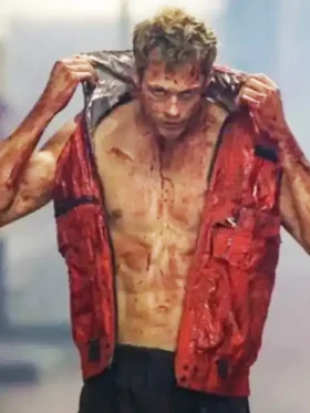 Bill Skarsgard Boy Kills World 2024 Red Vest