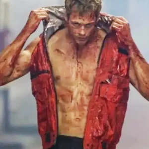 Bill Skarsgard Boy Kills World 2024 Red Vest