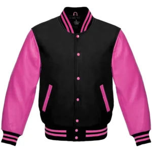 Black and Pink Varsity Jacket