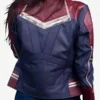 Brie Larson Captain Marvel Leather Jacket Back