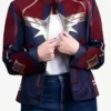 Brie Larson Captain Marvel Leather Jacket front