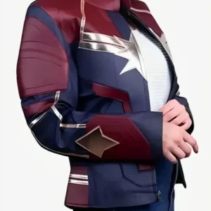 Brie Larson Captain Marvel Leather Jacket right