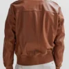 Brown Hugo Boss Leather Bomber Jacket