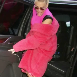Busy Philipps Pink Fur Coat