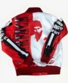 Buy Al Pacino Scarface Satin Red and White Varsity Jacket