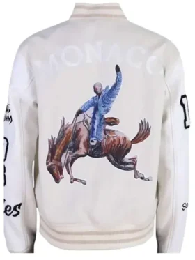 Buy Bad Bunny Monaco White Varsity Jacket