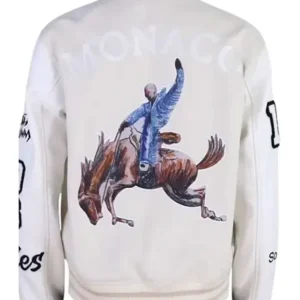 Buy Bad Bunny Monaco White Varsity Jacket