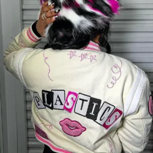 Buy Burn Book White Plastics Mean Girls Varsity Jacket