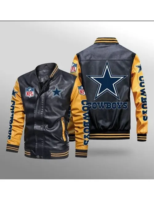 Buy Dallas Cowboys Leather Bomber Jacket