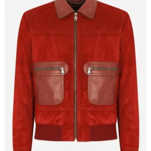 Buy Joe Burrow Maroon Leather Bomber Jacket