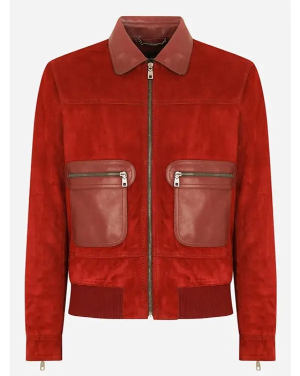 Buy Joe Burrow Maroon Leather Bomber Jacket