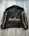 Buy Marlboro Vintage Leather Racing Black Leather Jacket