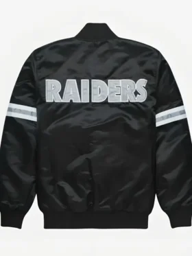 Buy NFL Los Angeles Raiders Black Satin Bomber Jacket