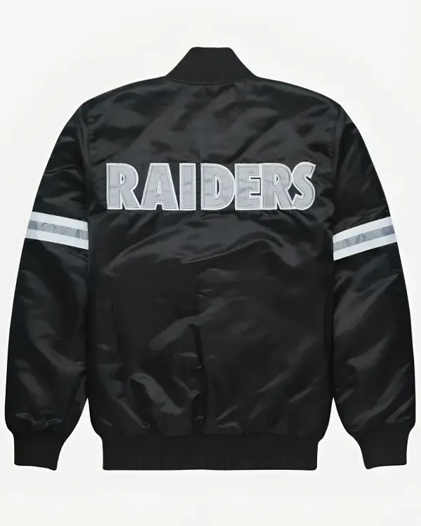Buy NFL Los Angeles Raiders Black Satin Bomber Jacket