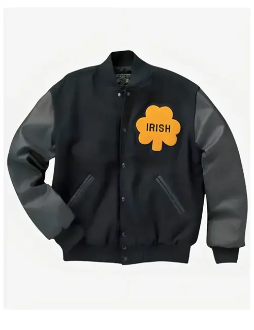 Buy Notre Dame Rudy Irish Black Varsity Jacket