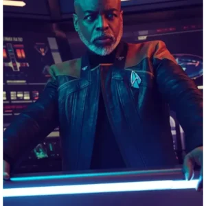 Buy Star Trek Picard Geordi La Forge Black Leather Jacket