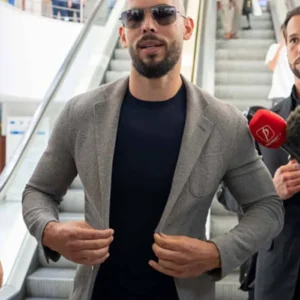 Buy Top G Andrew Tate Grey Wool Blazer