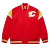 Calgary Flames Heavyweight Red Satin Varsity Jacket