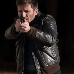 Candice Renoir Franck Davenne Bomber Leather Jacket For Sale