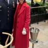 Carrie Preston Elsbeth 2024 Red Wool Long Coat