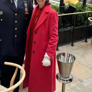 Carrie Preston Elsbeth 2024 Red Wool Long Coat