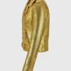 Cheryl Golden Metallic Side Biker Jacket